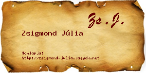 Zsigmond Júlia névjegykártya