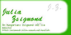 julia zsigmond business card